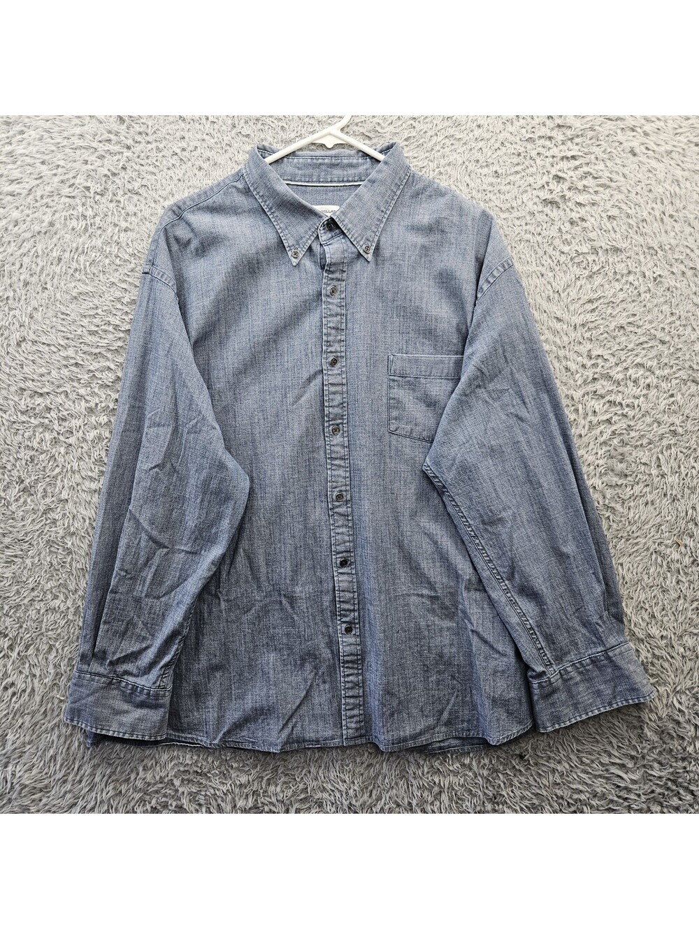 Peter Millar Crown Tamworth Chambray Sport Shirt Logo Men 2XL Workwear